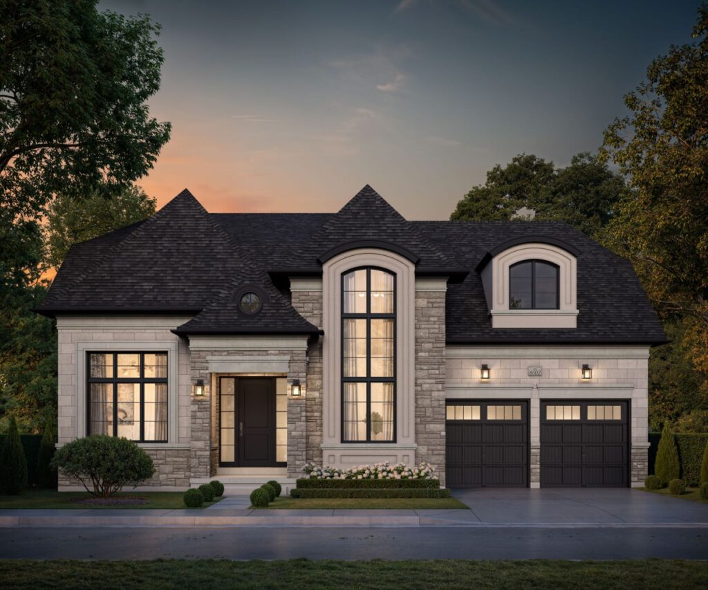 Model 6002 Elevation B luxury house exterior at The Legacy Estates in Burlington.